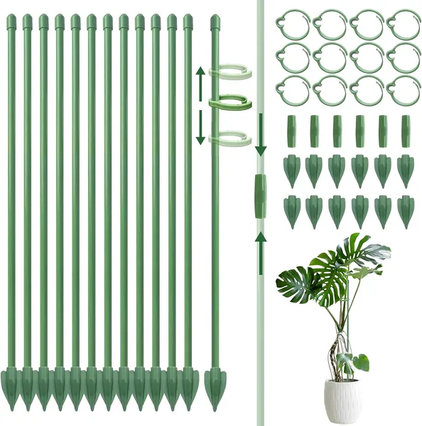 Gigmeta 12 Pezzi Supporti per piante, Supporti regolabili in altezza 33/66/99 cm