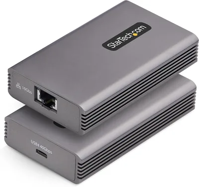 StarTech 10GbE USB4 Ethernet Adapter für Mac/Windows | Thunderbolt 3/4/5 Kompatibel, Äußere Netzwerk-C