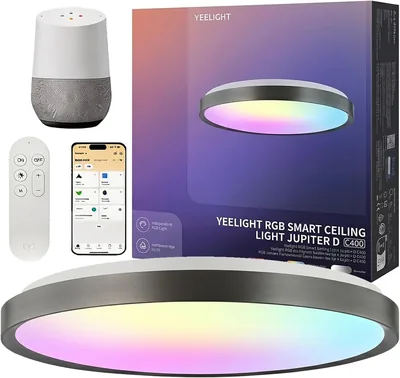 Luz de techo inteligente Yeelight, luz LED RGB, montaje cercano al techo 38W 2300 lúmenes, regulable 2700K-6500K