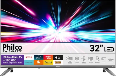 TV Inteligente 32" Philco Roku TV Dolby Áudio HDR10 P32CRB - 23% de Desconto