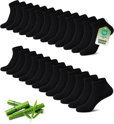 SukModen 12/24 Paire(s) de Chaussettes de Sport en Bambou pour Hommes et Femmes, Anti-Odeur, Respirantes, Douces, Courtes - Meilleure Affaire