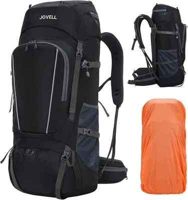 Zaino da Escursionismo JOVELL 70L con Copertura Antipioggia, Kit per Viaggiare e Campeggiare per Sport, Arrampicata, Escursioni e Trekking