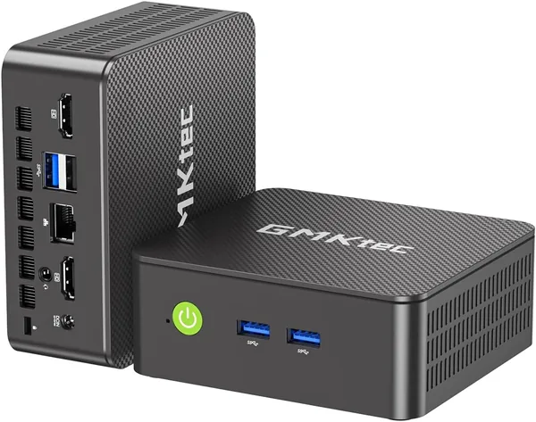 GMKtec Intel 12.Gen N95 Mini PC (Turbo 3.4GHz), 8GB RAM 2666MHz + 256GB M.2 SSD Desktop Computer, 3X USB 3.2, Dual HDMI Output 4K@60Hz/WiFi 5 BT5.0/RJ45 Ethernet