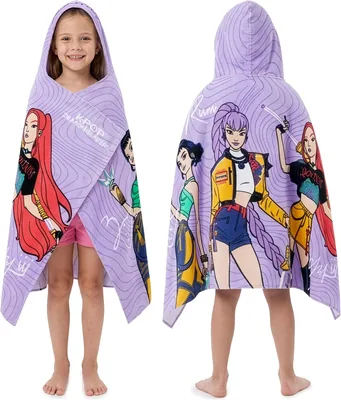 Poncho de baño Demon Hunters KPOP para chicas con capucha, 125 x 75 cm, 100% algodón. Mejor oferta