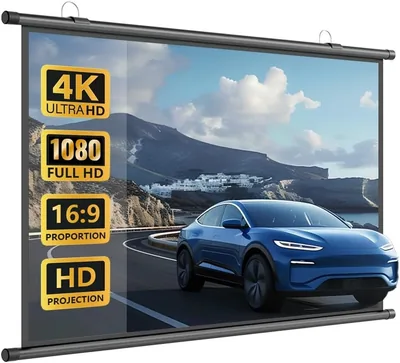 ZPIMPGMGUG Projector Screen 60"/72" Pull Down Roll-Down Screen Best Deal