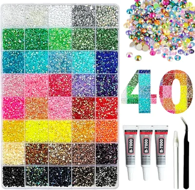 40 Colors 3mm Resin Jelly Rhinestones Kit