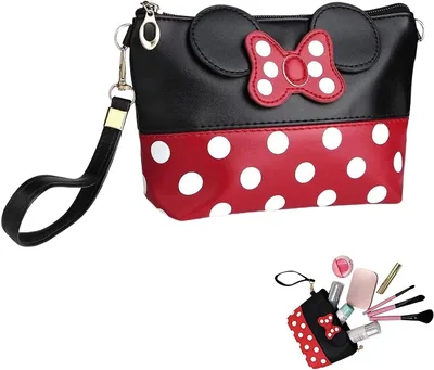 YIPFEN Polka Dot Cosmetic Bag - Mouse Ears Style Makeup Bag