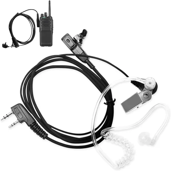 Walkie Talkie Earpiece with Mic, 2-Pin Radio Headset Compatible with Retevis Baofeng Kenwood