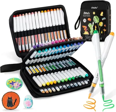 Marcadores Acréticos Ohuhu 72 Colores, Punta de Brocha, Impermeables y Alta Opacidad para Pintar Piedra, Madera, Vidrio y Cerámica - Mejor Oferta