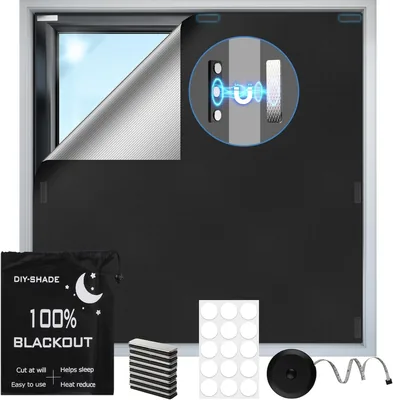 Magnetische Verduisteringsgordijnen 200 x 148cm, 100% Verduisterend, Gordijnen zonder Boren - Best Deal