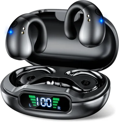 ワイヤレスイヤホン、スタイリッシュな耳カフ感覚 + 最大35時間の使用可能、オープンウェアラブルステレオ、オープンワンイヤー、Bluetooth