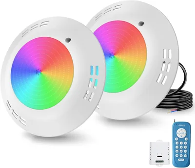 OSREE 35W RGB LED Piscina Lámpara Multicolor Ajustable, 1400lm, Ø275mm, Temporizador 2/4/6H, Luz Estanciable IP68 Resina - Mejor Oferta