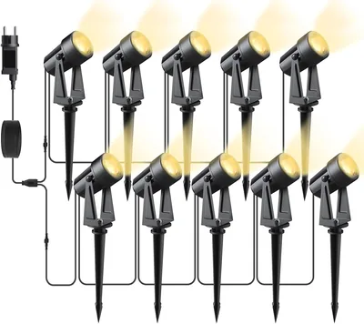 Svater LED Außenstrahler Gartenlicht 3000K Warmweiß IP65 wasserdicht, 10er Set 1800lm COB Erdspieß