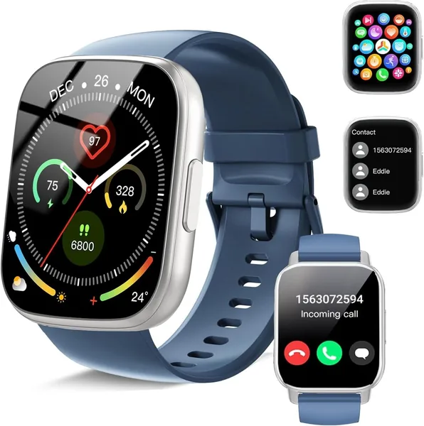 Smart Watch Hombre Mujer, 1.95 Pulgada HD Smartwatch con Llamadas Bluetooth, 110+ Modos Deportivos, Reloj Deportivo con Monitor de Frecuencia Cardíaca S