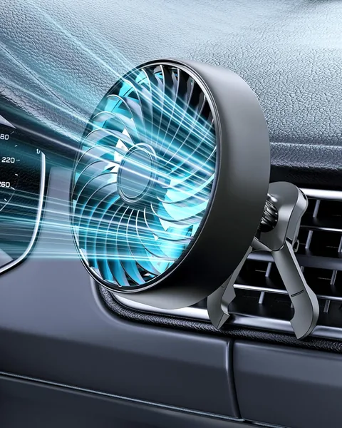 Xuenair Autolüfter für Auto, SUV, Van, Pickup, Motorhome - Kleiner Clip-Lüfter mit kaltem Luftstrom über USB