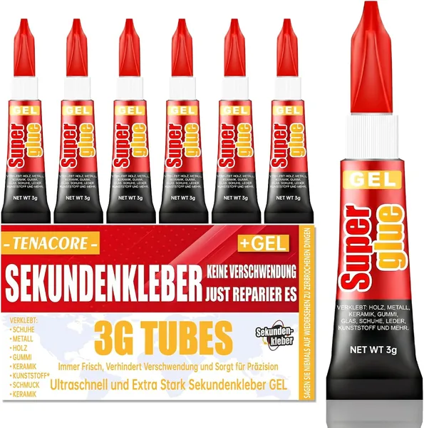 Tenacore Pack of 6 Super Glue Gel