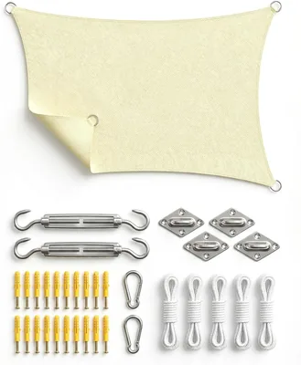 Telaio Ombreggiante Rettangolare 3 x 4 m con Accessori di Montaggio, Impermeabile e Antivento, Protezione UV, Resistente alle Tira, Breathable - Miglior Affare