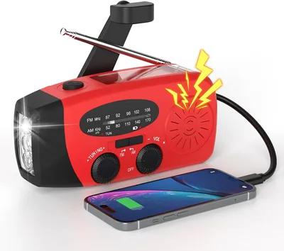 Emergency Radio with Crank, Solar & Power Bank