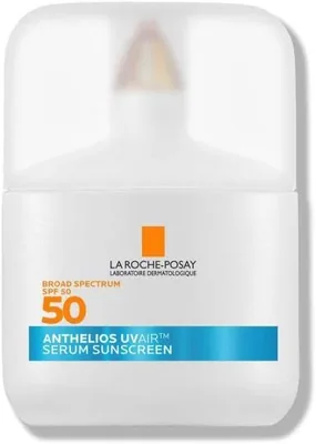 La Roche-Posay Anthelios UVAIR SPF 50+, Protector Solar Serum Invisible 50 ml. Textura Ligera con Ácido Hialurónico y Niacina - 25% Descuento