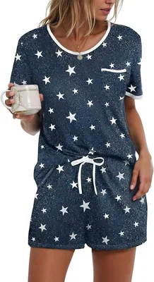 Conjunto de Pijama Mujer VIOPY 2 Piezas Manga Corta Cuello Redondo Bolsillos
