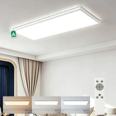 Bowfar LED Deckenleuchte, Effizienzklasse A, 18 W, 4000 lm, Dimmbares Licht 3000 K - 6500 K, 80 x 25 x 2,5 cm, LED-Panel