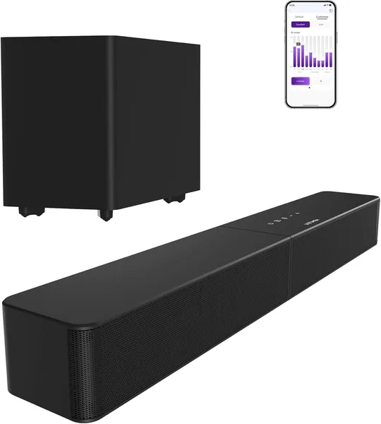 ULTIMEA Sound Bar with Wireless Subwoofer, 240W Peak Power, VoiceMX & BassMX, App Control