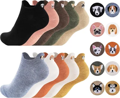 Chaussettes amusantes Effeet pour femmes - 10 paires en coton court, respirantes et colorées