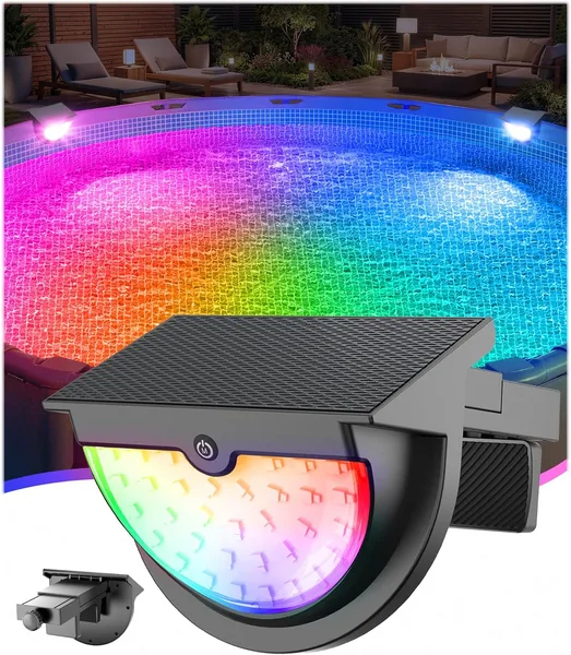 DeeprBetter 2026 Verbessert Poolbeleuchtung Solar, Farbwechsel LED Pool Beleuchtung