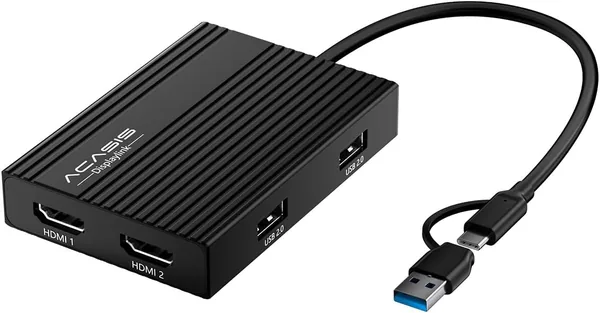 ACASIS DS0602 DisplayLink Docking Station: 4K@60Hz, 2 HDMI, 100W PD - 27% Rabatt