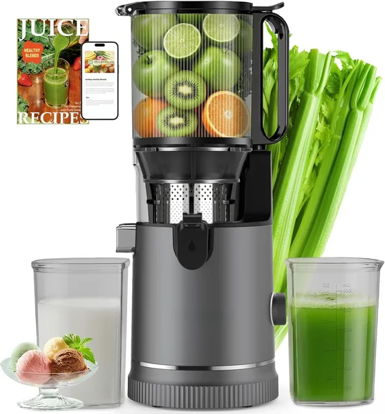Cold Fruit and Vegetable Extractor 400W Slow Juicer with XL Mouth 152 mm for Whole Fruits and Vegetables, 3 in 1 Filter