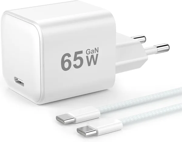 YISH 65W USB C Fast Charger - GaN PD3.0 USB C Charger Power Supply Socket Compatible with iPhone 17 16 15 Galaxy S26 S25 MacBook