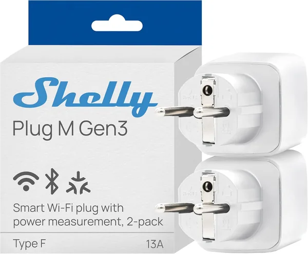 Shelly Plug M Gen3 White - WLAN & Matte Smart Socket