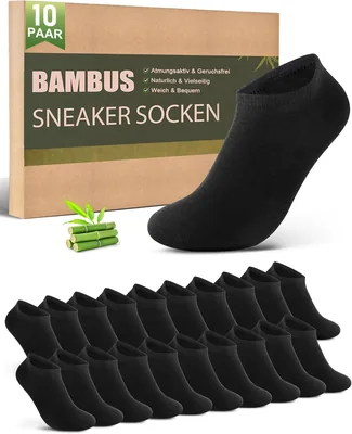 Effeet Bambus Sneaker Socken für Männer und Frauen, 10/20 Paare - Atmungsaktiv, Anti-Geruchs, Antibakteriell, Sommer Trainer Socken