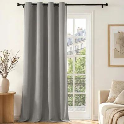 Cortina Oscura Térmica Deconovo para Sala de Estar y Dormitorio, 1 Panel Aislamiento Frío y Calor con Ojoseles, Oscurecimiento Moderno