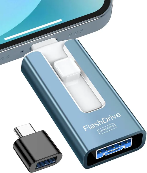 GNASEET Clé USB 256 Go Haute Vitesse 3.0 4 en 1 Stockage Photos, Vidéos et Fichiers pour iOS, Android, Tablettes et Type C