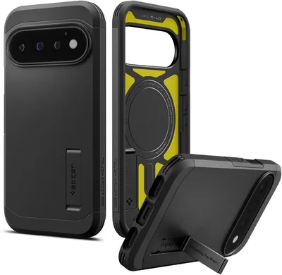 Spigen マグネティック対応 米軍 MIL標準 ケース Pixel 11 Pro タフアーマー マグフィット (ブラック) ACS11433
