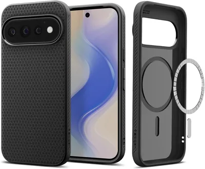 Spigen Liquid Air Magfit Case, Matte Black, kompatibel med PixelSnap och MagSafe, Truss Pattern för Google Pixel 11 Pro