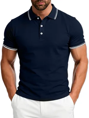 KIROGILY Playera Polo Hombre, Camisa Polo Clásica de Manga Corta, Transpirable y Cómoda