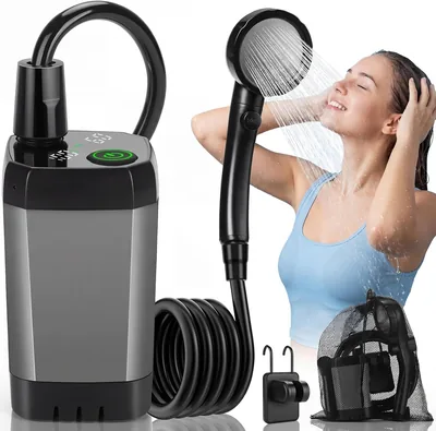 Tonfarb Campingdusche mit 6000mAh Akku, Outdoor-Dusche, 44% Rabatt