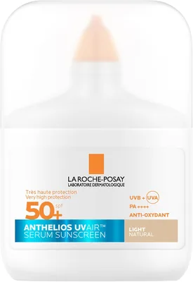 La Roche-Posay Anthelios UV Air Serum Protector Solar SPF 50+ Tono Claro Natural, 50 ml - 30% de Descuento