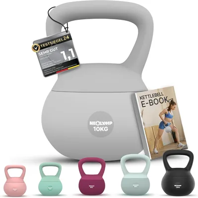 NEOLYMP Soft Kettlebell - stoßdämpfende Hantel mit Eisensandfüllung, ergonomischer Griff