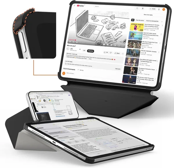 حالة ديناميكية MOFT Folio للآيباد برو 13 بوصة (M5 2025 / M4 2024) - [حماية زوايا معززة] قفة مغناطيسية مستقرة ونحيفة بتصميم مزدوج