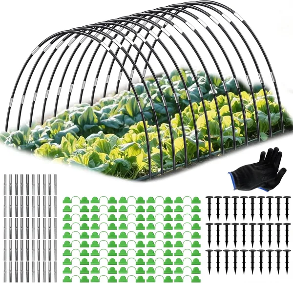 TZEKING Garden Circles for Greenhouse, Arches for Greenhouse Garden, 60 Pieces Tunnel for Garden Plants