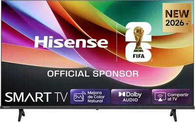 Hisense 40A4S - TV Inteligente Full HD de 40 Pulgadas, Mejora de Color Natural, Audio Dolby, Compartir a TV, Reducción de Ruido, Modo Juego, Aire