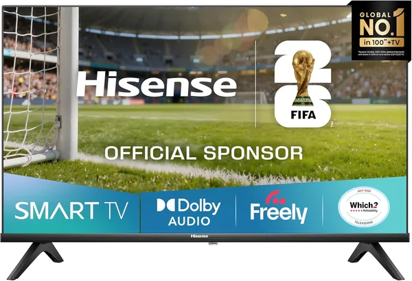 Hisense 32 Inch Smart HD TV 32E4QTUK HDR LCD Freely TV 720P Black