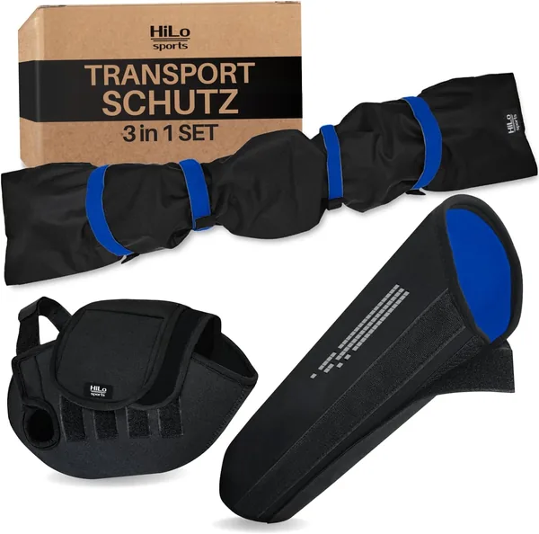 HiLo sports 3-Piece E-Bike Transport Protection Set - Battery Protective Cover, Motor Protective Cover & Handlebar Case - Electronic Protection - Protects Against Rain, Splash & Dirt