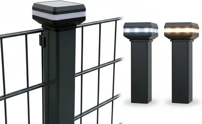 LumaGarten 2x Solar Zaunleuchte LED Zaunbeleuchtung Doppelstange Mattzaun