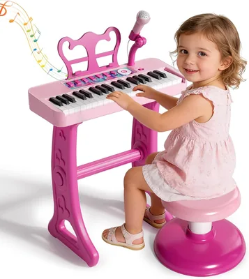 Kids Piano Keyboard Toy with Stool & Mic - 37 Keys