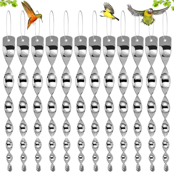 12 Pieces Reflective Bird Repellent for Home Balcony Garden