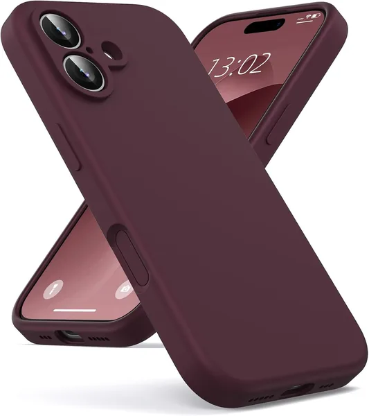 Oududianzi - Étui compatible iPhone 17 en silicone liquide, doublure en microfibre intérieure, protection contre les chocs et les rayures
